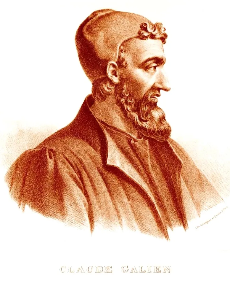Galen of Pergamon, an imagined likeness, lithograph by Pierre-Roch Vigneron, 19th century