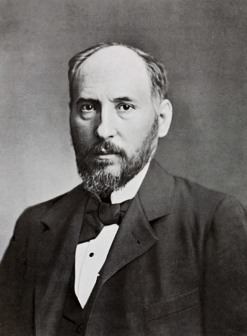 Santiago Ramón y Cajal, in a portrait published by Clark University in 1899